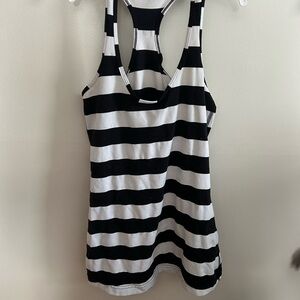 lululemon athletica Black and White Striped Tank Top
